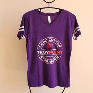 L.A.T * Cord cutter v-neck jersey style t shirt NWOT